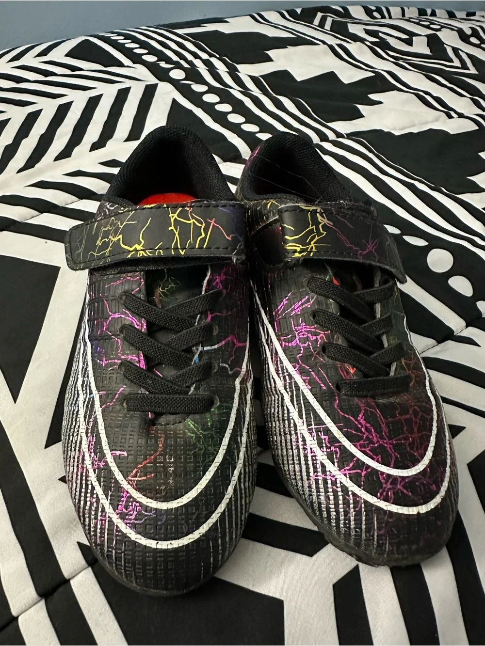 Girls Soccer Cleats Black Multicolor